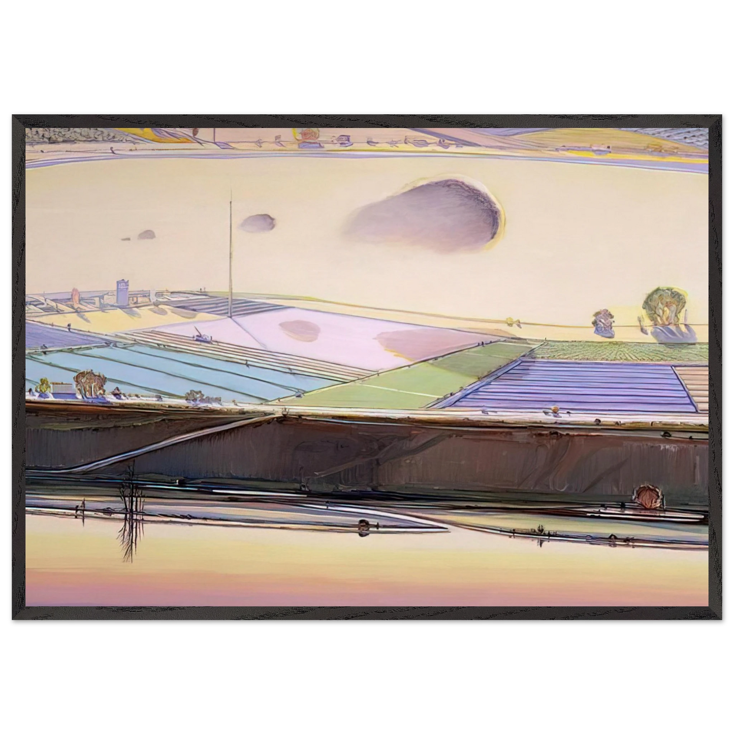 River Cloud - 2002 - Wayne Thiebaud 70x100 cm / 28x40 inches Framed Art Print – Black Wooden Frame