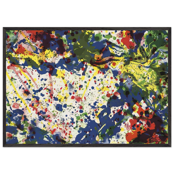 Untitled from Papierski Portfolio SF 355 - Sam Francis 70x100 cm / 28x40 inches Framed Art Print – Black Wooden Frame