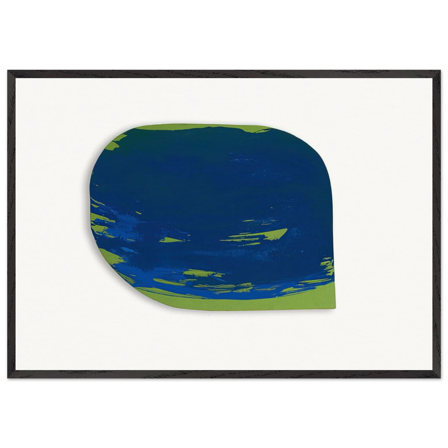 Blau auf Grun - 1965 - Blinky Palermo 70x100 cm / 28x40 inches Framed Art Print – Black Wooden Frame