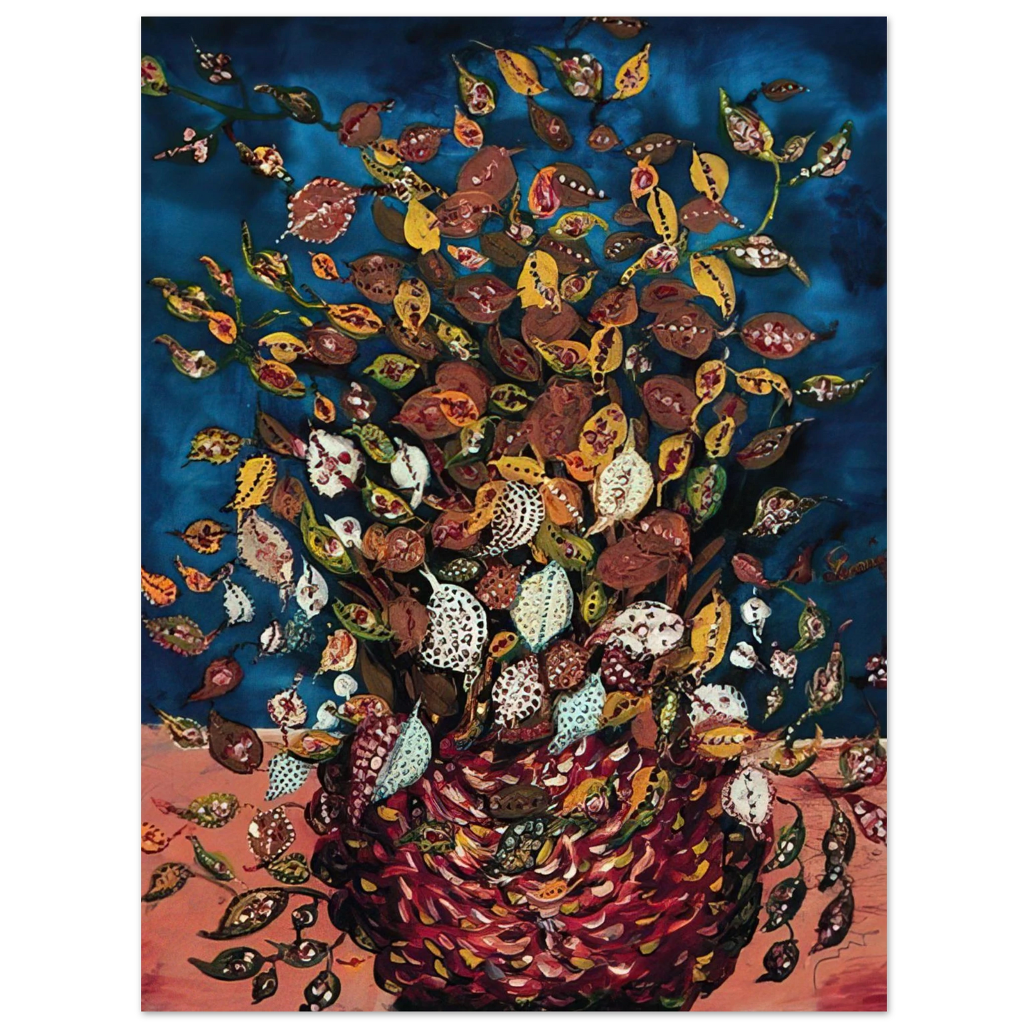 Seraphine Louis - Le Bouquet de Feuilles - Naïve Art Primitivism 75x100 cm / 30x40inches Fine Art Poster
