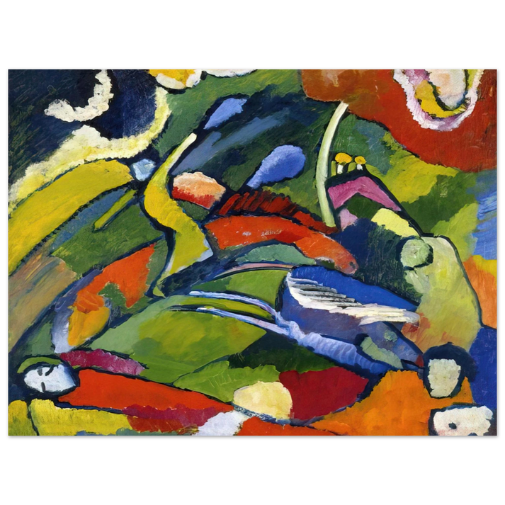 Wassily Kandinsky - TWO RIDERS AND RECLINING FIGURE 75x100 cm / 30x40inches Fine Art Poster