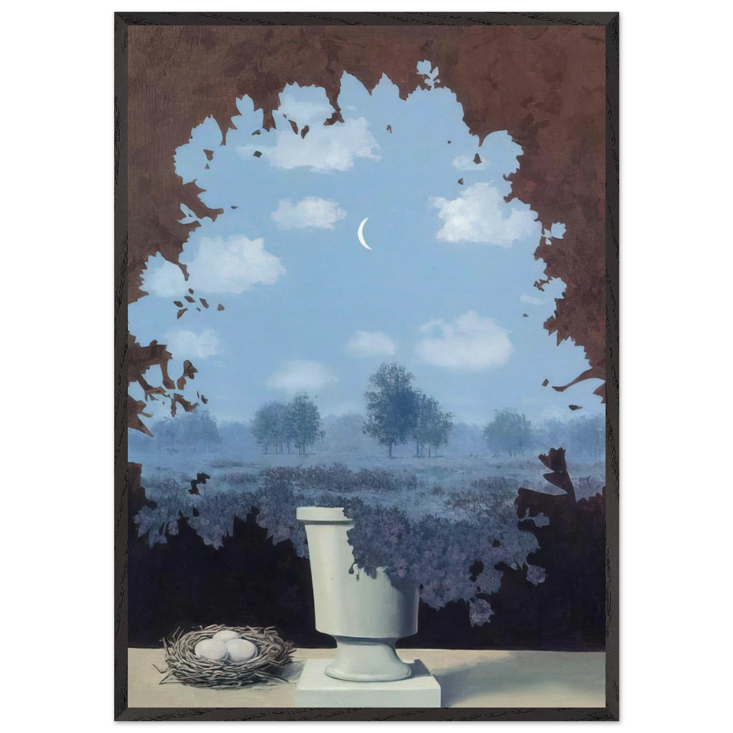 THE LAND OF MIRACLES 1964 - Rene Magritte 70x100 cm / 28x40 inches Framed Art Print – Black Wooden Frame