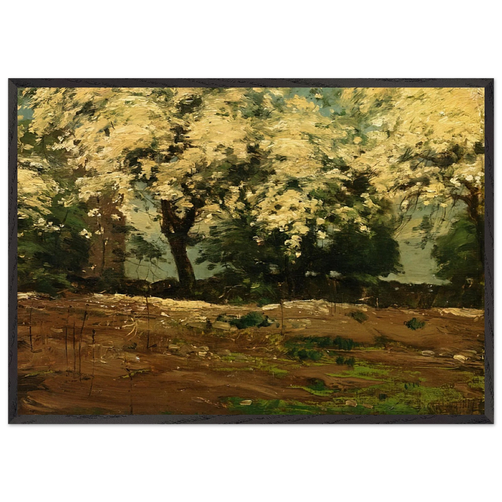 Blossoms - Childe Hassam 70x100 cm / 28x40 inches Framed Art Print – Black Wooden Frame