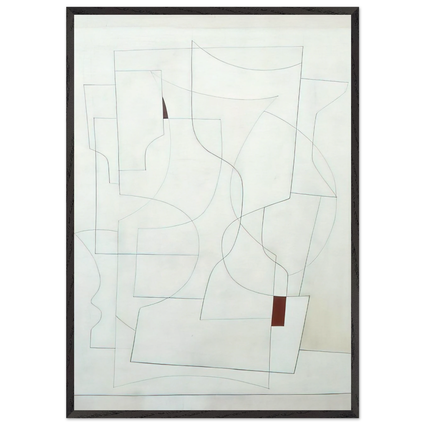 July 27-53 ivory - 1953 - Ben Nicholson 70x100 cm / 28x40 inches Framed Art Print – Black Wooden Frame