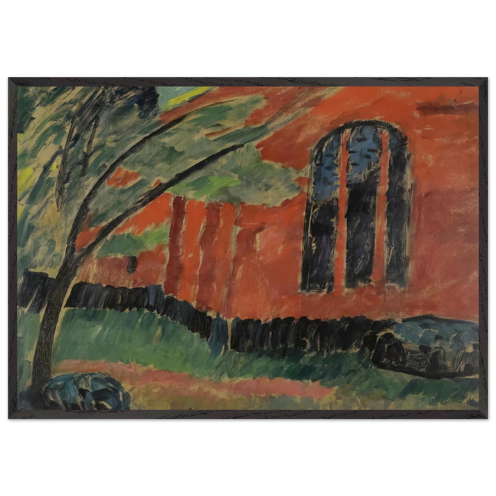 THE CHURCH IN PREROW 1911 - Alexej von Jawlensky 70x100 cm / 28x40 inches Framed Art Print – Black Wooden Frame