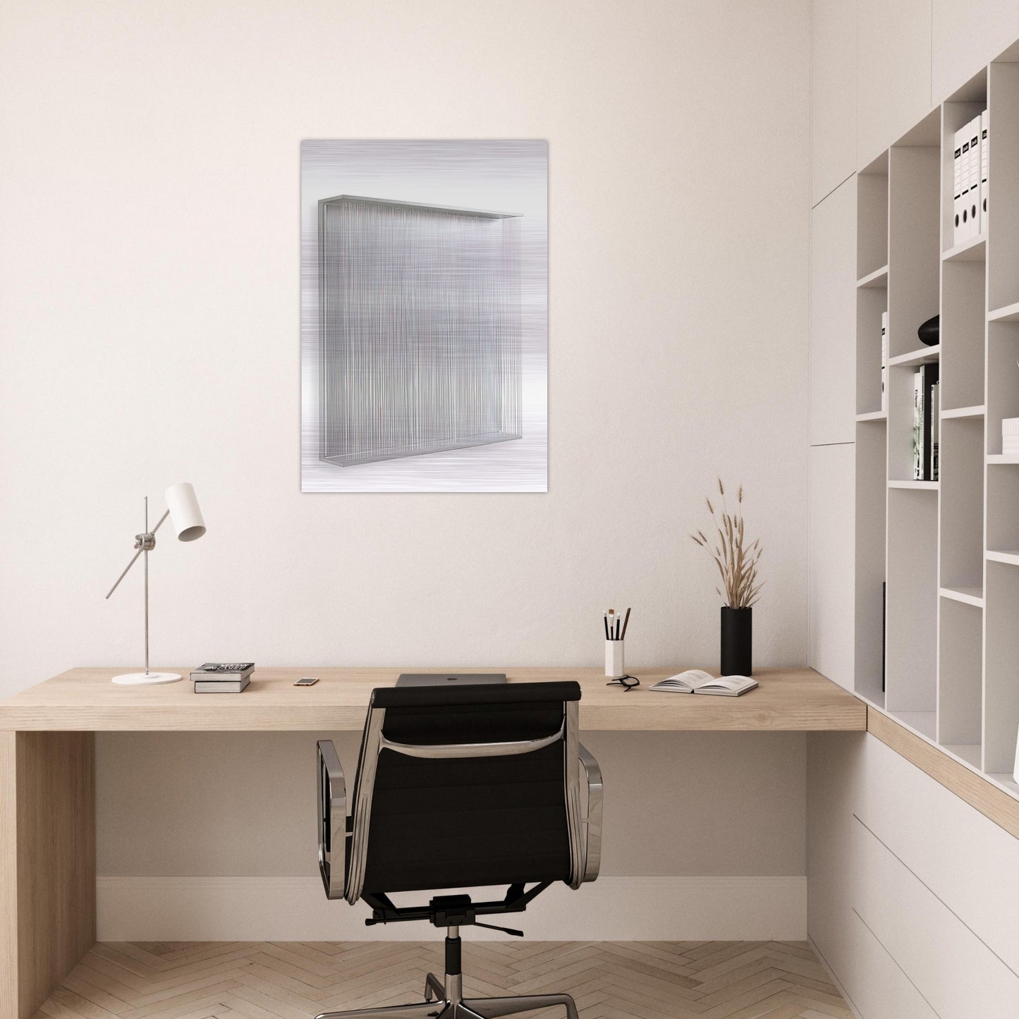 VIBRATION BLANCHE 1995 - Jesus Rafael Soto Brushed Aluminum Print - 70x100 cm / 28x40 inches | Jesus Rafael Soto Aluminum Print | Jesus Rafael Soto Prints