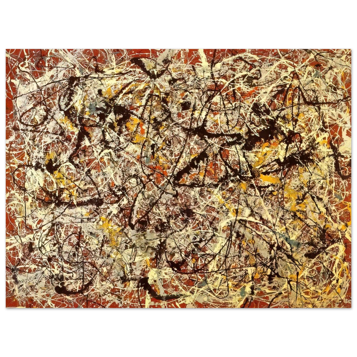 Jackson Pollock - MURAL ON INDIAN RED GROUND 1950 75x100 cm / 30x40inches Fine Art Poster