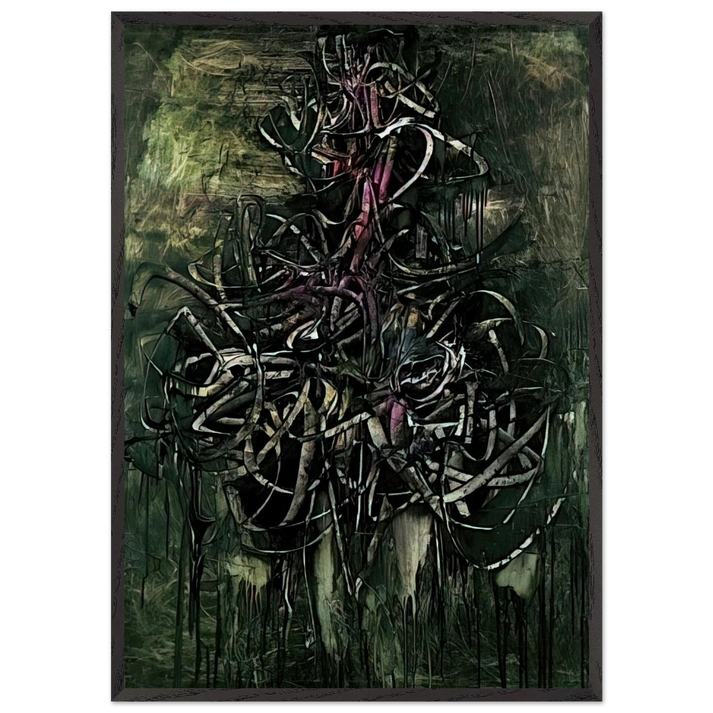 Peinture - 1957 - Simon Hantai 70x100 cm / 28x40 inches Framed Art Print – Black Wooden Frame