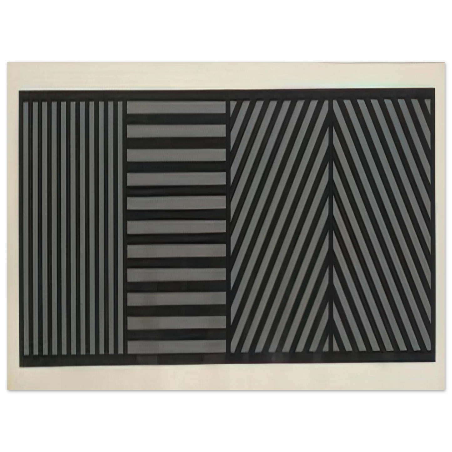 Sol LeWitt - Bands of Lines One Inch Wide in Four Directions in Black and Gray 75x100 cm / 30x40inches Fine Art Poster