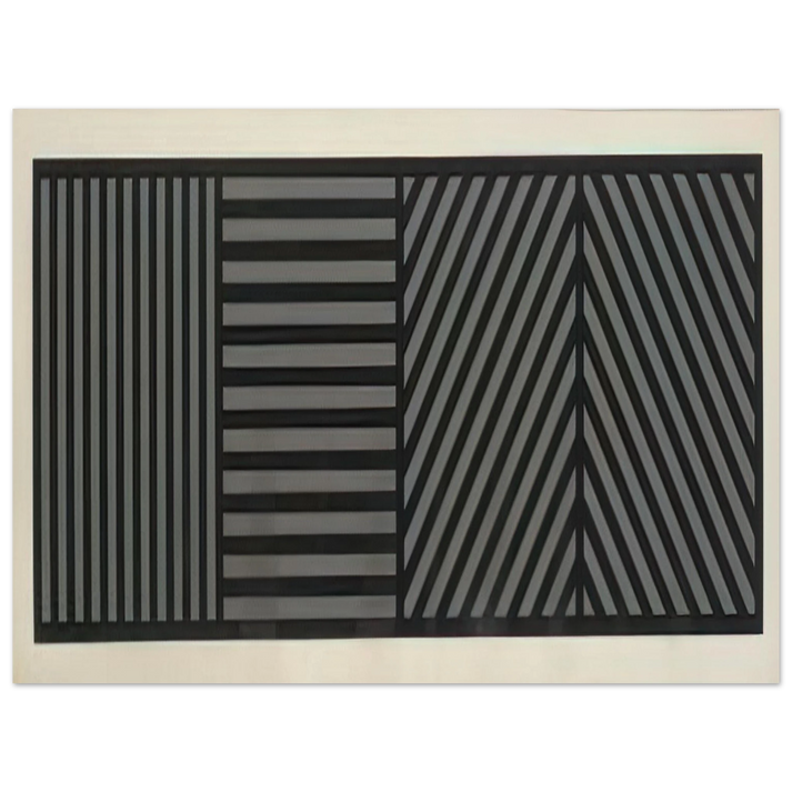 Sol LeWitt - Bands of Lines One Inch Wide in Four Directions in Black and Gray 75x100 cm / 30x40inches Fine Art Poster