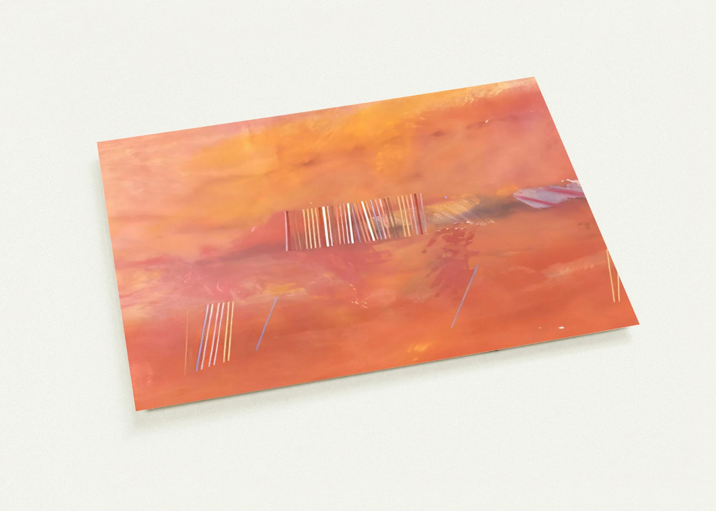 Orange Line Painting - 1969 By Ronnie Landfield Pack of 10 Post Cards | Ronnie Landfield Post Cards | A6 (10.5 x 14.8 cm) - 4.1 x 5.8 inches