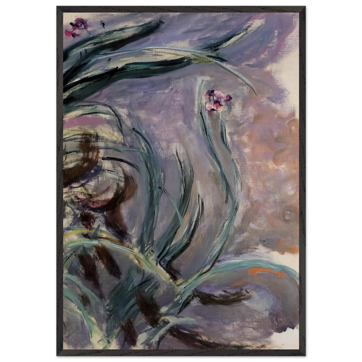Irises - claude monet 70x100 cm / 28x40 inches Framed Art Print – Black Wooden Frame