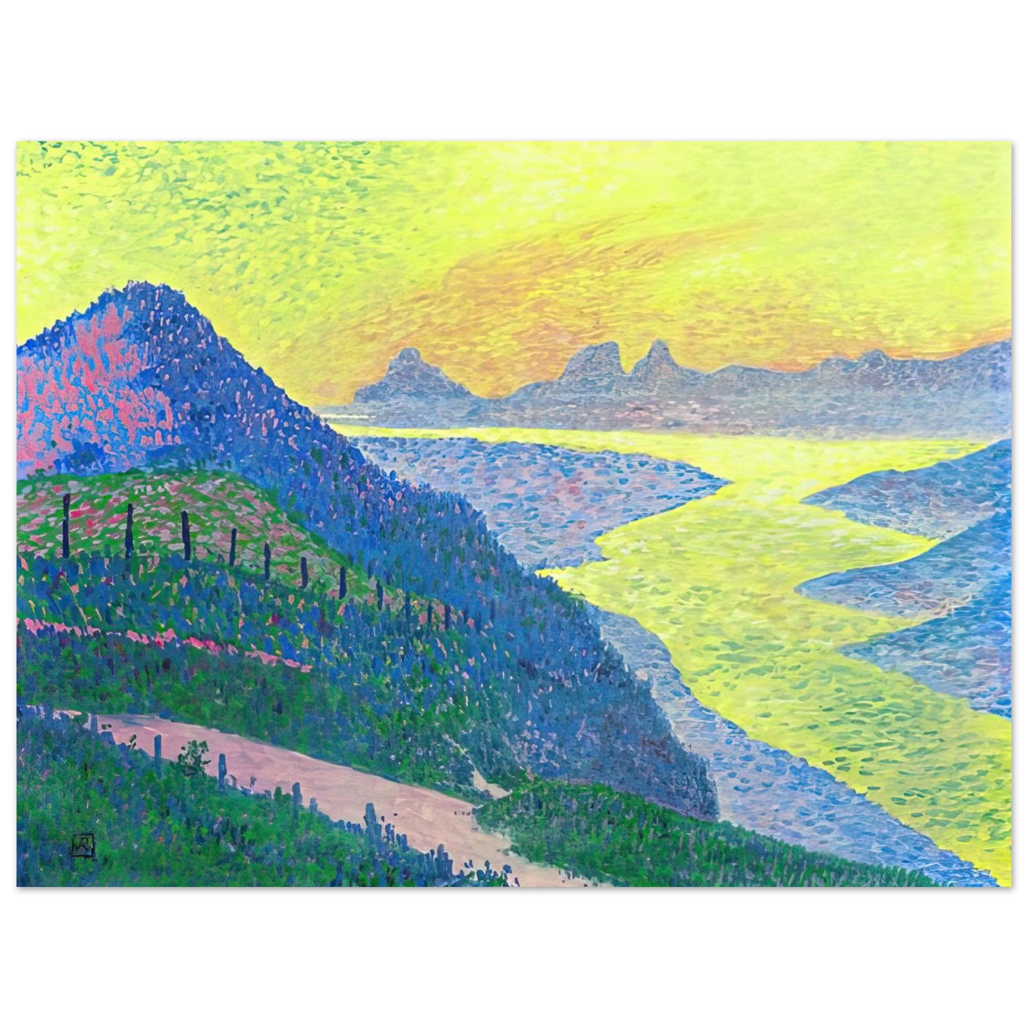 Theo van Rysselberghe - SUNSET AT AMBLETEUSE 1899 75x100 cm / 30x40inches Fine Art Poster