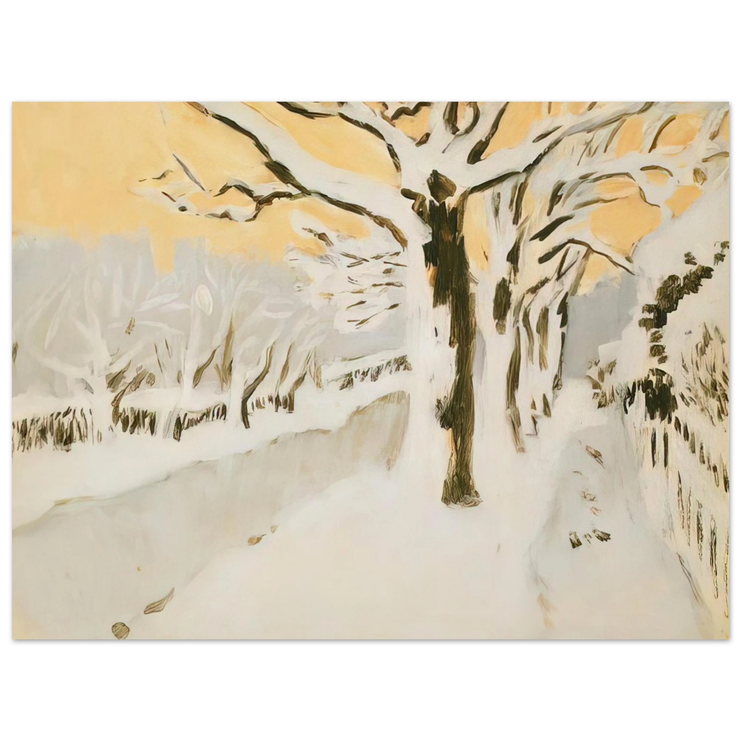 Fairfield Porter - LATE AFTERNOON SNOW 1972 75x100 cm / 30x40inches Fine Art Poster