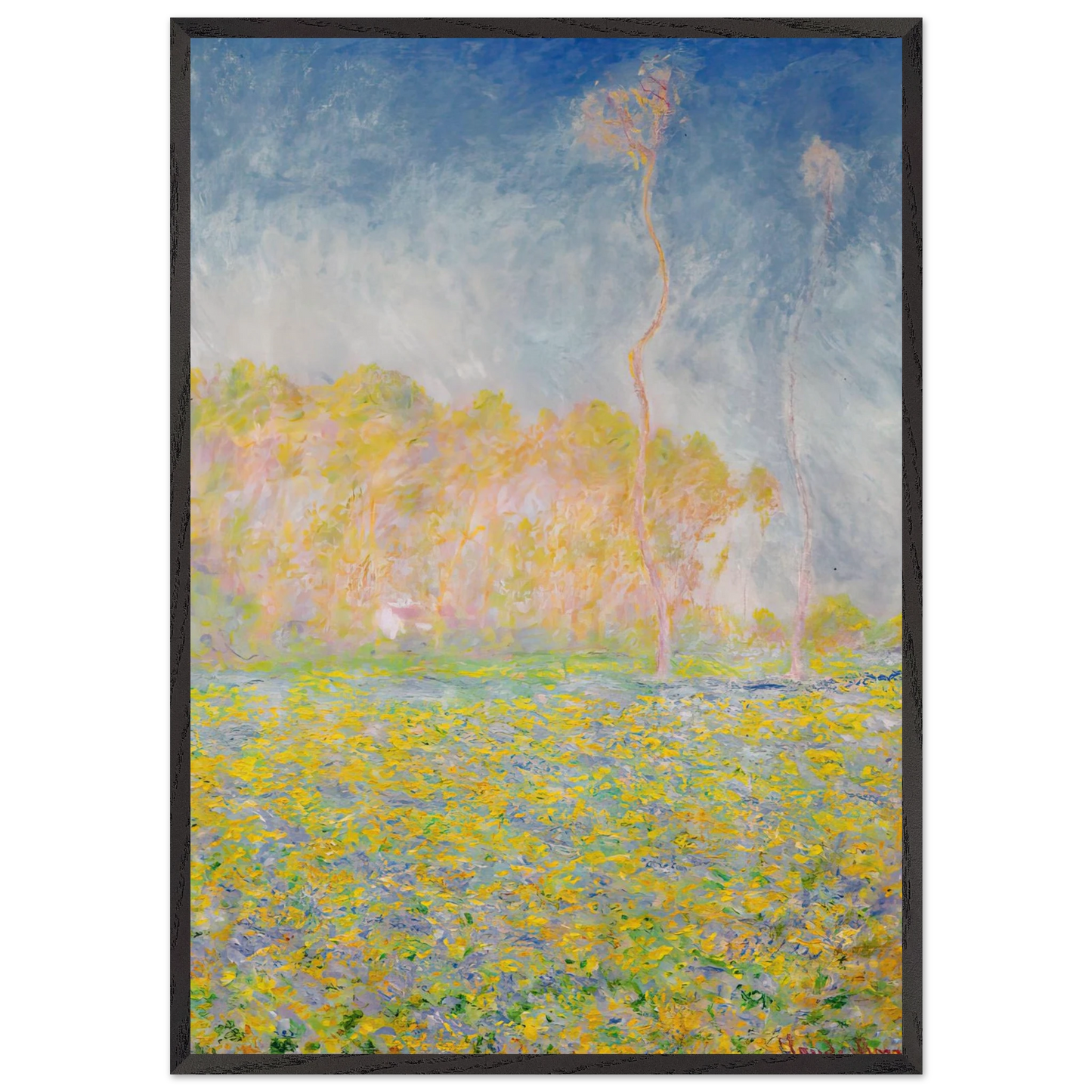 Springtime Landscape - claude monet 70x100 cm / 28x40 inches Framed Art Print – Black Wooden Frame