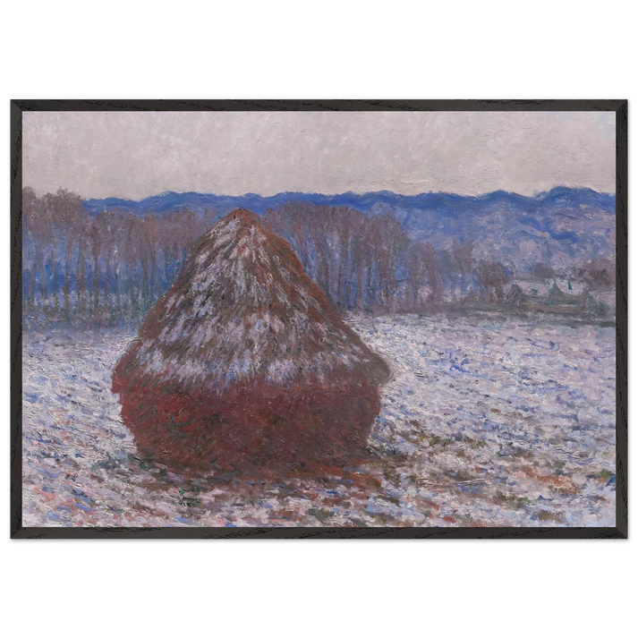 Stack of Wheat - claude monet 70x100 cm / 28x40 inches Framed Art Print – Black Wooden Frame