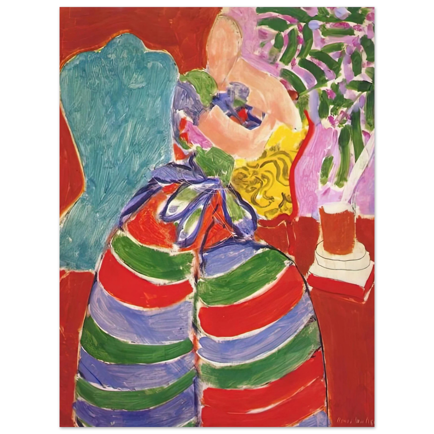 Henri Matisse - THE STRIPED DRESS 1938 75x100 cm / 30x40inches Fine Art Poster