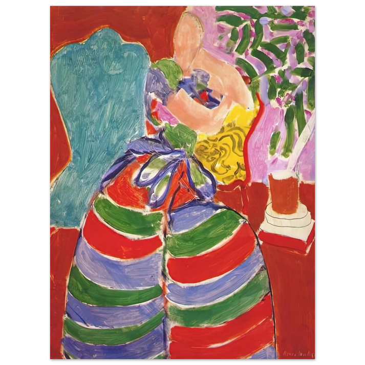 Henri Matisse - THE STRIPED DRESS 1938 75x100 cm / 30x40inches Fine Art Poster