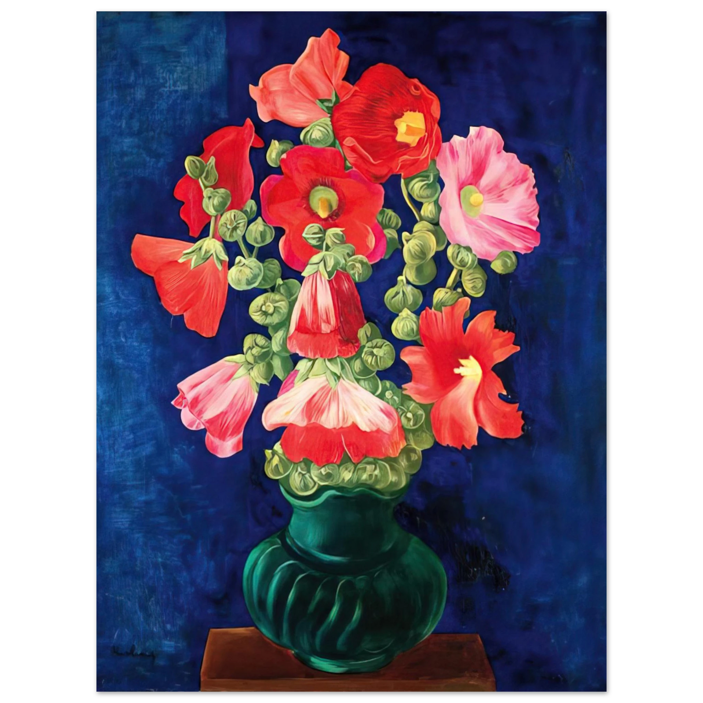 Moise Kisling - HOLLYHOCKS 1939 75x100 cm / 30x40inches Fine Art Poster
