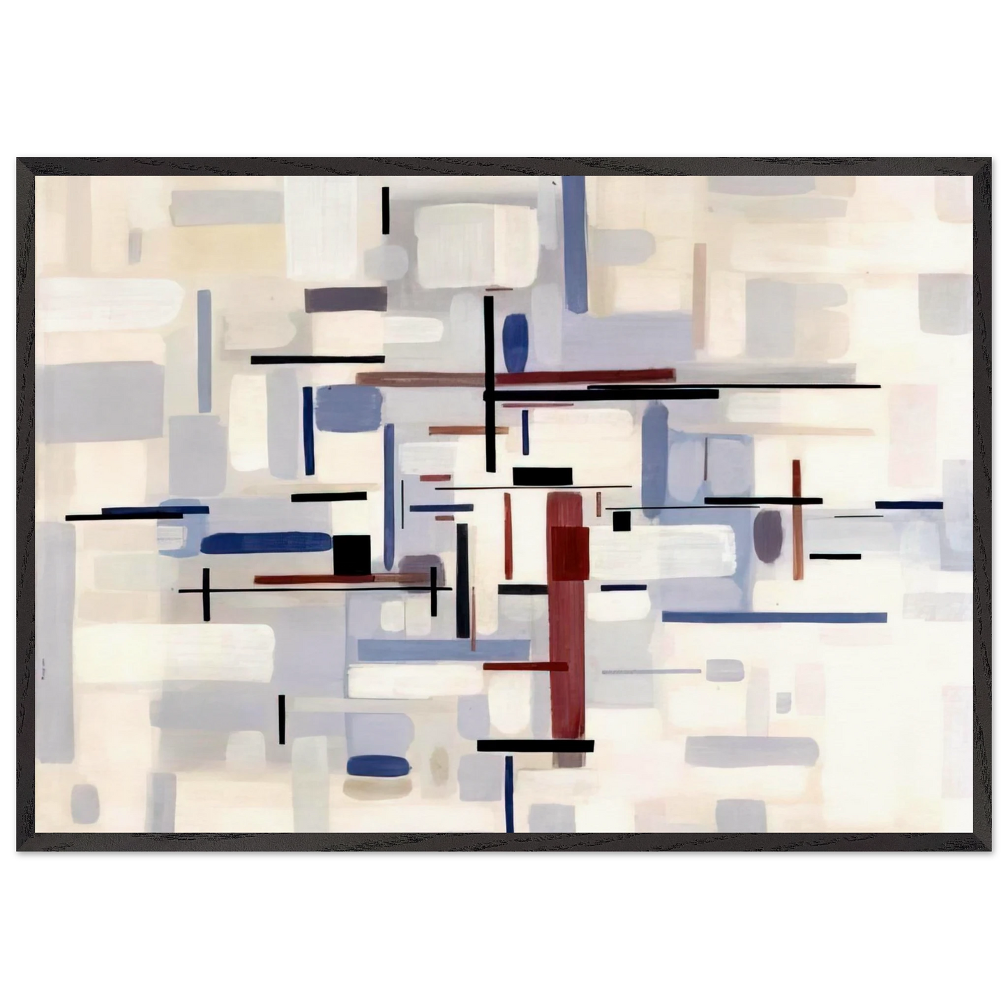 From Black to White Through Violet - 1948 - Bruno Munari 70x100 cm / 28x40 inches Framed Art Print – Black Wooden Frame