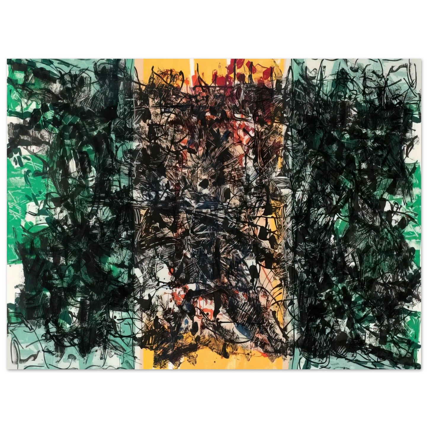 Jean-Paul Riopelle - Triptyque orange 75x100 cm / 30x40inches Fine Art Poster