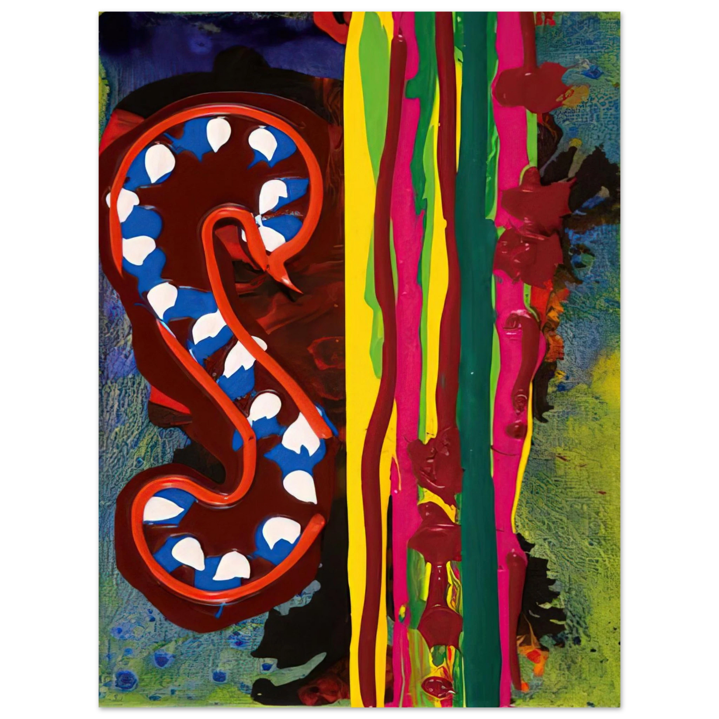 John Hoyland - Spirit Night - 18.06.98 - 1998 75x100 cm / 30x40inches Fine Art Poster