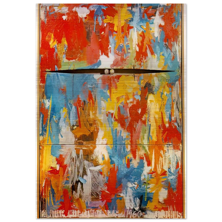 PAINTING WITH TWO BALLS - Jasper Johns Brushed Aluminum Print - 70x100 cm / 28x40 inches | Jasper Johns Aluminum Print | Jasper Johns Prints