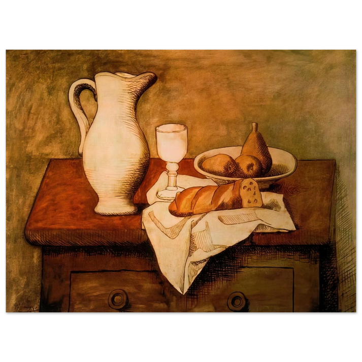 Pablo Picasso - Still life with jug and bread - 1921 75x100 cm / 30x40inches Fine Art Poster