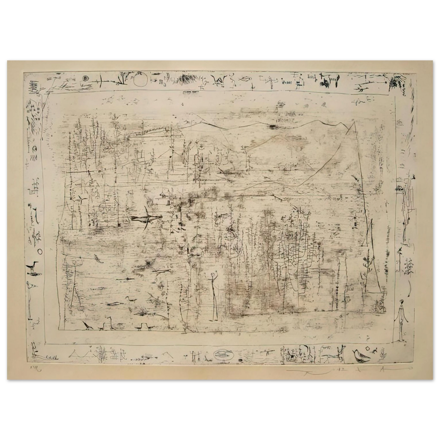 Zao Wou-Ki - FLORA AND FAUNA 1951 75x100 cm / 30x40inches Fine Art Poster