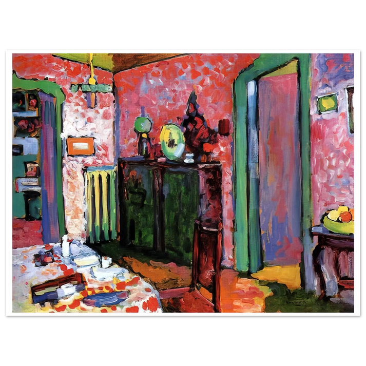 Wassily Kandinsky - INTERIOR MY DINING ROOM 1909 75x100 cm / 30x40inches Fine Art Poster