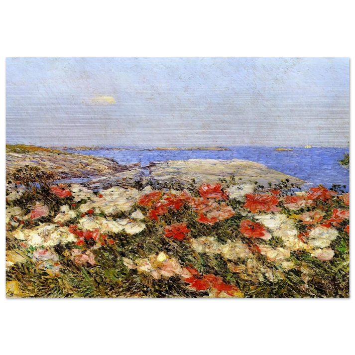 Poppies on the Isles of Shoals - Childe Hassam Brushed Aluminum Print - 70x100 cm / 28x40 inches | Childe Hassam Aluminum Print | Childe Hassam Prints