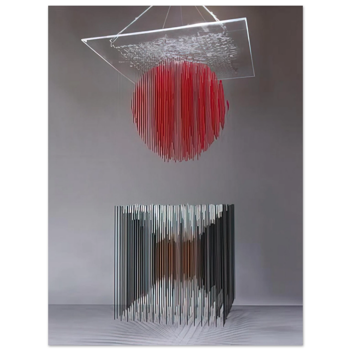 Jesus Rafael Soto - CUBO Y ESFERA VIRTUAL 75x100 cm / 30x40inches Fine Art Poster
