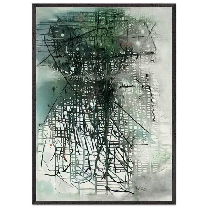 Composition - Art Informel N2 - Wols 70x100 cm / 28x40 inches Framed Art Print – Black Wooden Frame