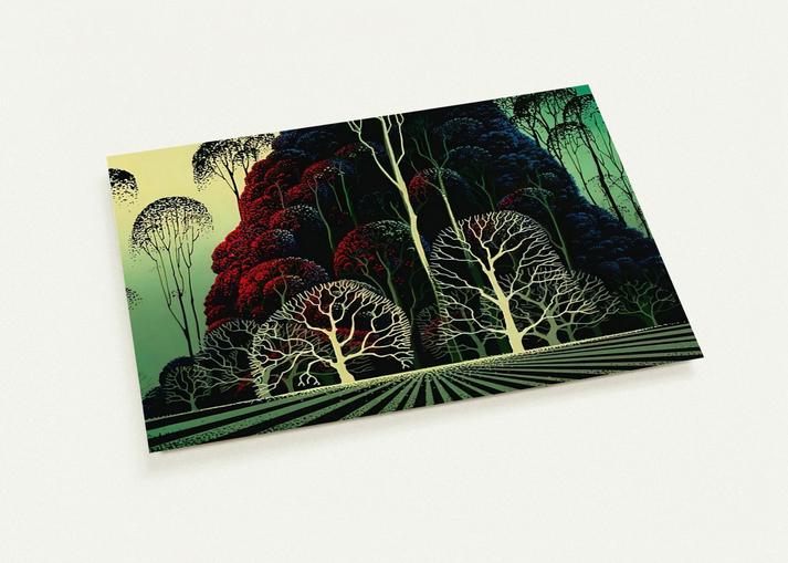 Eucalyptus Forest By Eyvind Earle Pack of 10 Post Cards | Eyvind Earle Post Cards | A6 (10.5 x 14.8 cm) - 4.1 x 5.8 inches