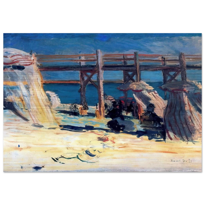 SANDY BEACH OF SAINTE ADRESSE - Raoul Dufy Brushed Aluminum Print - 70x100 cm / 28x40 inches | Raoul Dufy Aluminum Print | Raoul Dufy Prints