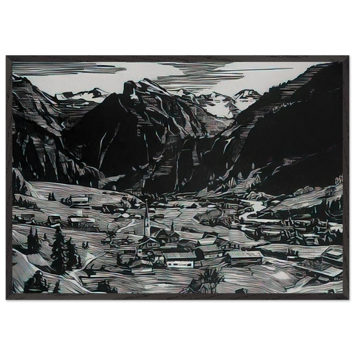 Hinterstein - Expressionism - Konrad Zuse 70x100 cm / 28x40 inches Framed Art Print – Black Wooden Frame