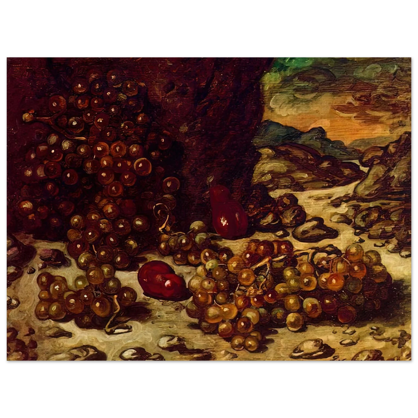 Giorgio de Chirico - STILL LIFE WITH ROCKY LANDSCAPE 1942 75x100 cm / 30x40inches Fine Art Poster