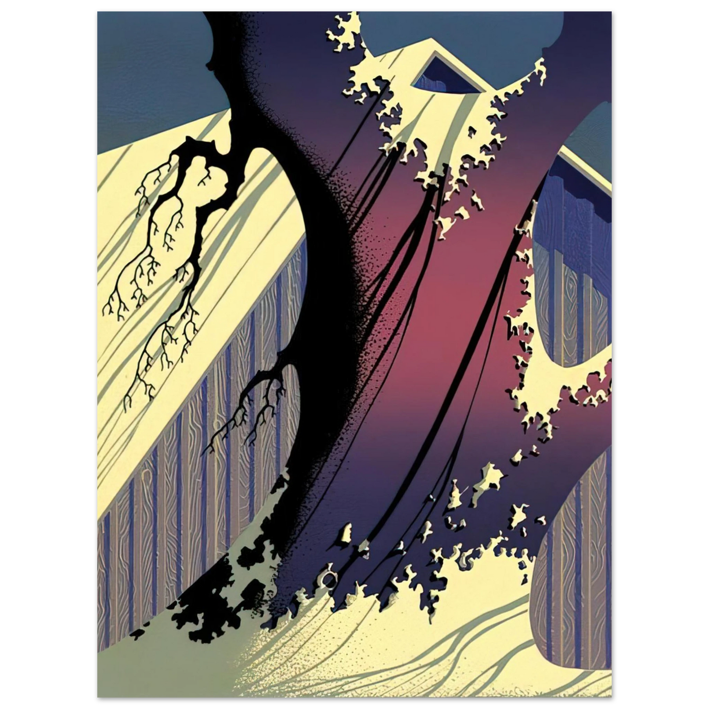 Eyvind Earle - Mauve Barn 75x100 cm / 30x40inches Fine Art Poster