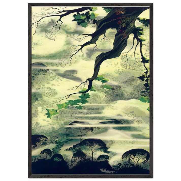 Fog Bound - Eyvind Earle 70x100 cm / 28x40 inches Framed Art Print – Black Wooden Frame