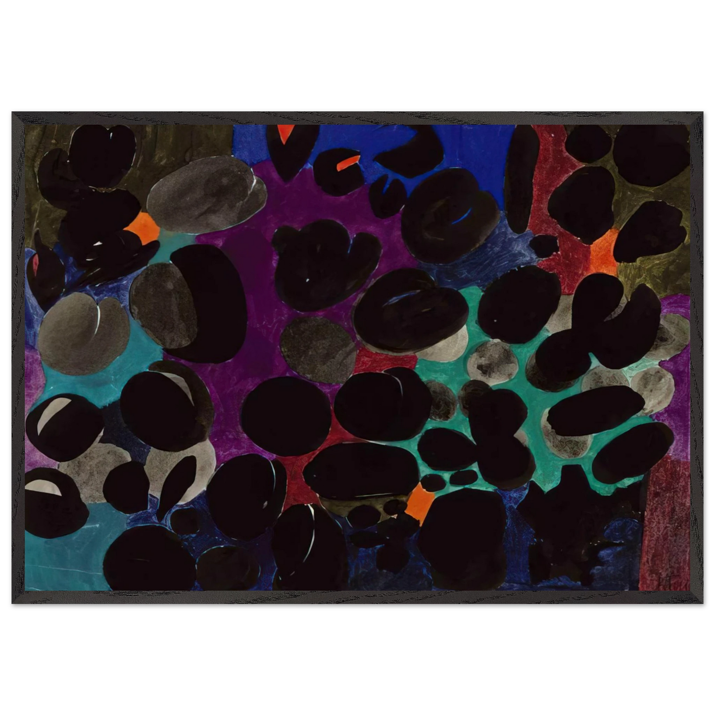 Plumen - Abstract Art - Johannes Itten 70x100 cm / 28x40 inches Framed Art Print – Black Wooden Frame