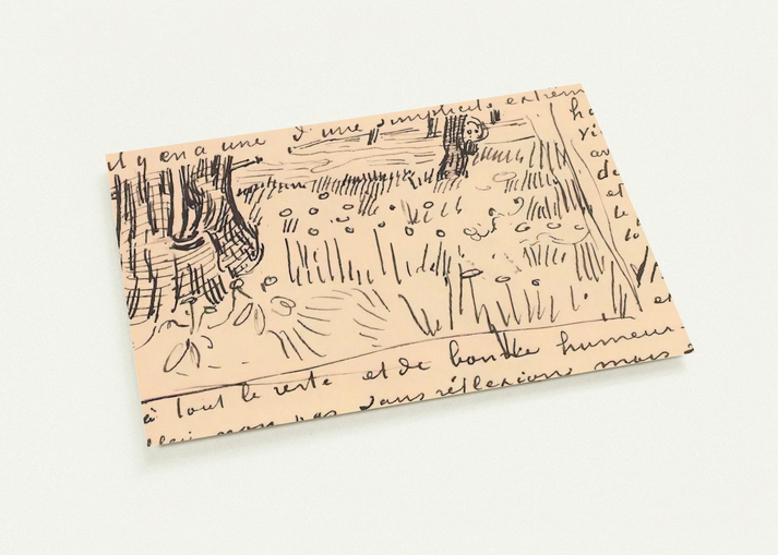 Field of Grass with Dandelions and Tree Trunks By Vincent van Gogh Pack of 10 Post Cards | Vincent van Gogh Post Cards | A6 (10.5 x 14.8 cm) - 4.1 x 5.8 inches