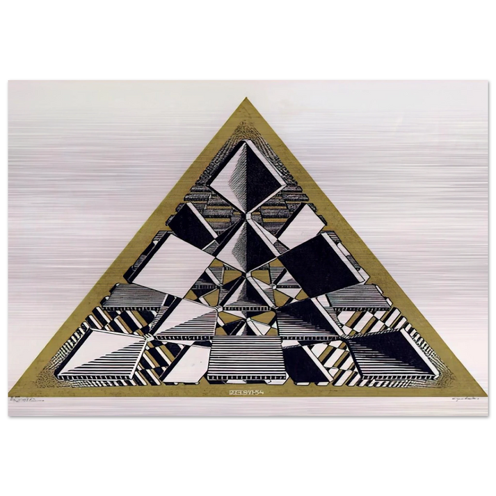 THREE INTERSECTING PLANES COLOUR - MC Escher Brushed Aluminum Print - 70x100 cm / 28x40 inches | MC Escher Aluminum Print | MC Escher Prints