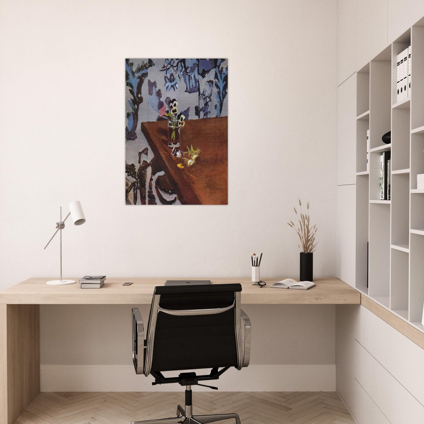 PANSIES ON A TABLE 1919 - Henri Matisse Brushed Aluminum Print - 70x100 cm / 28x40 inches | Henri Matisse Aluminum Print | Henri Matisse Prints