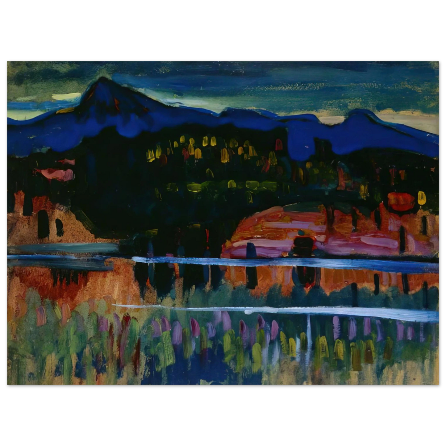 Wassily Kandinsky - MURNAU AM STAFFELSEE 1908 75x100 cm / 30x40inches Fine Art Poster