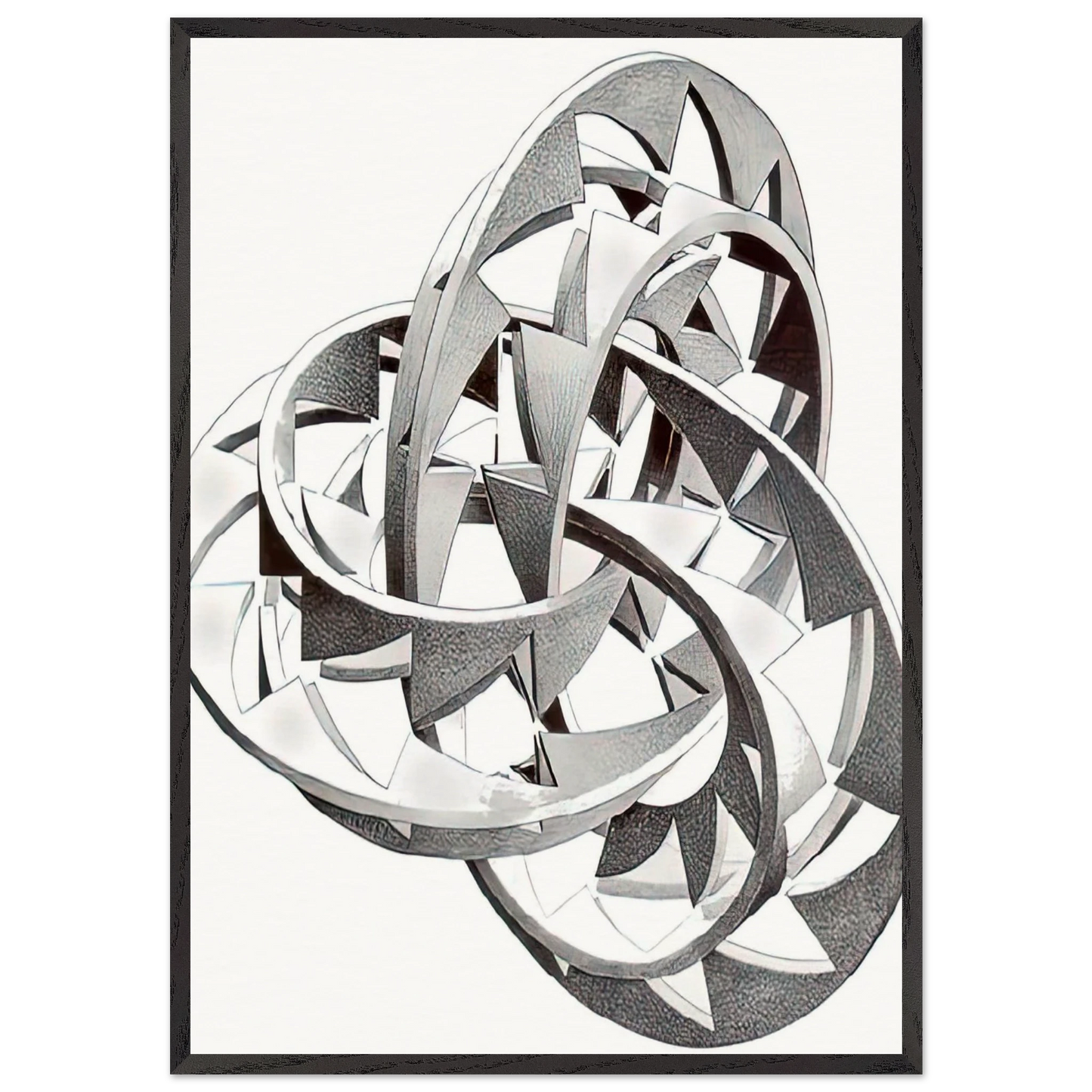 KNOT - MC Escher 70x100 cm / 28x40 inches Framed Art Print – Black Wooden Frame | Maurits Cornelis Escher Prints