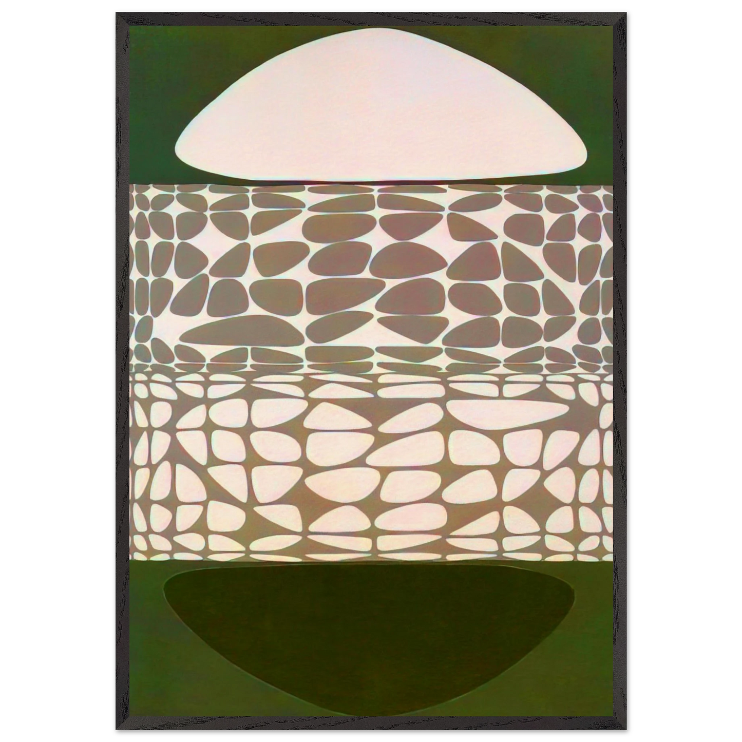 Meandres Belle-Isle - 1951 - Victor Vasarely 70x100 cm / 28x40 inches Framed Art Print – Black Wooden Frame