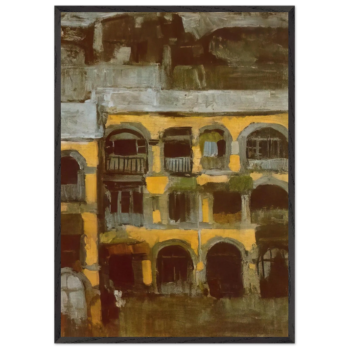 A blue house - Pablo Picasso 70x100 cm / 28x40 inches Framed Art Print – Black Wooden Frame