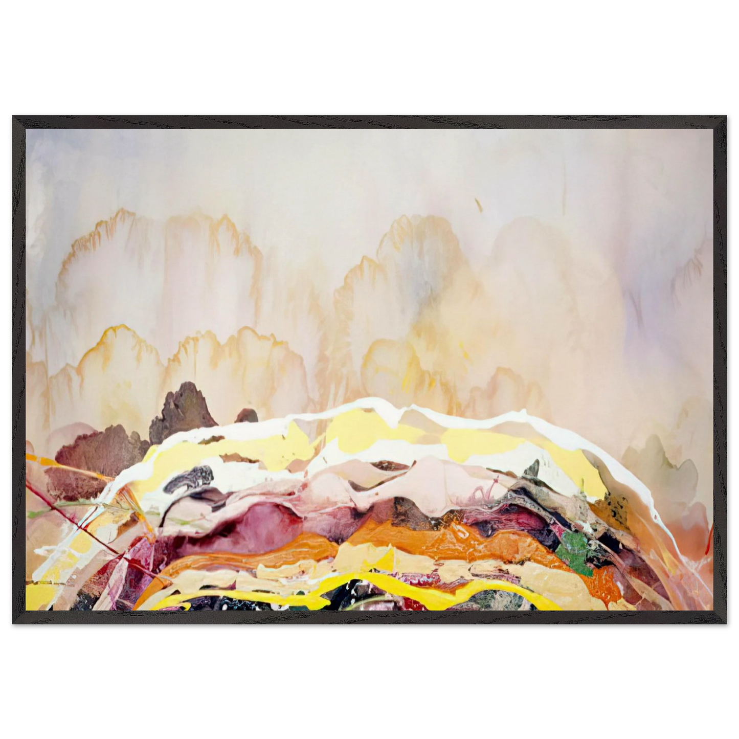 Danish Opera - 1969 - Ronnie Landfield 70x100 cm / 28x40 inches Framed Art Print – Black Wooden Frame