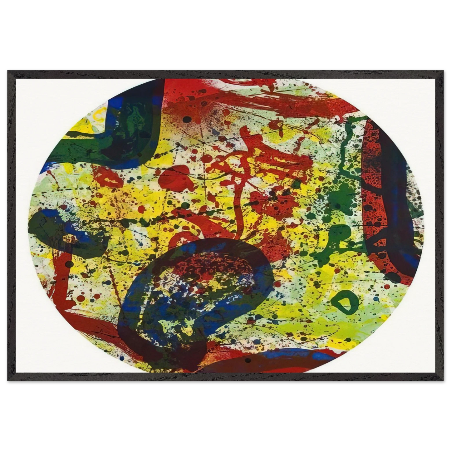 untitled sfe363 - Sam Francis 70x100 cm / 28x40 inches Framed Art Print – Black Wooden Frame