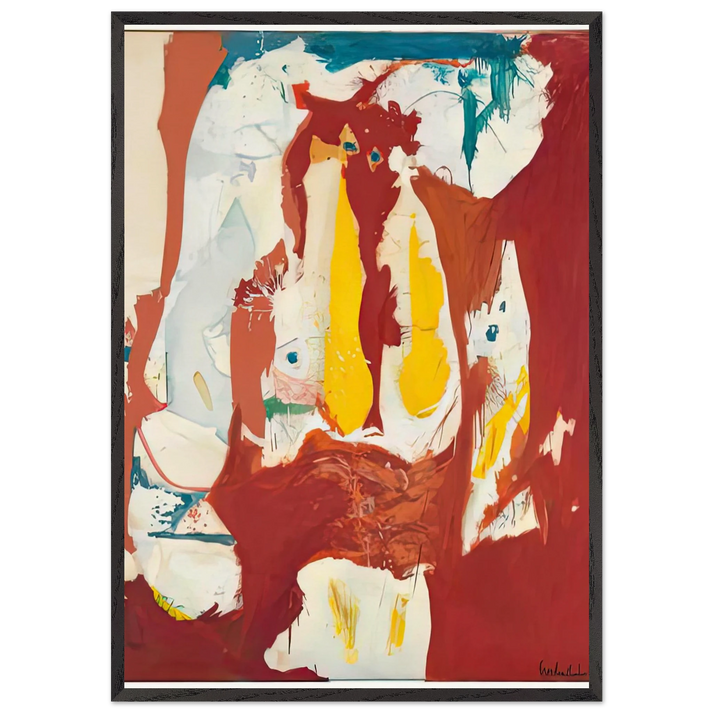 The Red Sea 1959- - Helen Frankenthaler 70x100 cm / 28x40 inches Framed Art Print – Black Wooden Frame